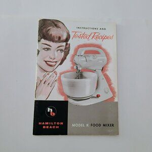 1940s Hamilton Beach Model K Food Mixer Manual Book Recipe Instructions Ephemera